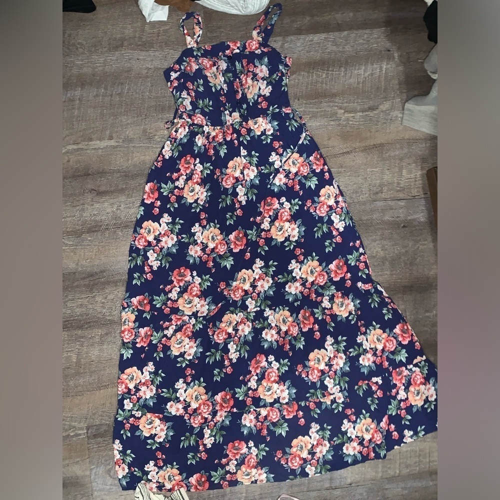 Band of Gypsies Mixed Print Floral Maxi Dress